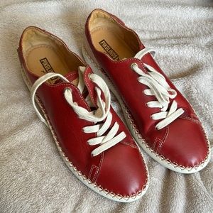 Red leather Pikolino sneakers